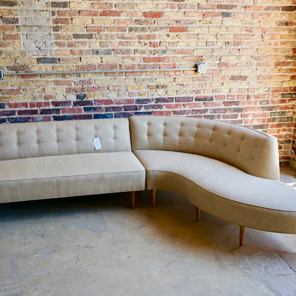 Mid-Century Curved Sectional Sofa