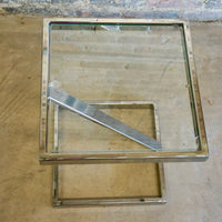 Pace Collection "Z" Base Chrome and Glass Side Table