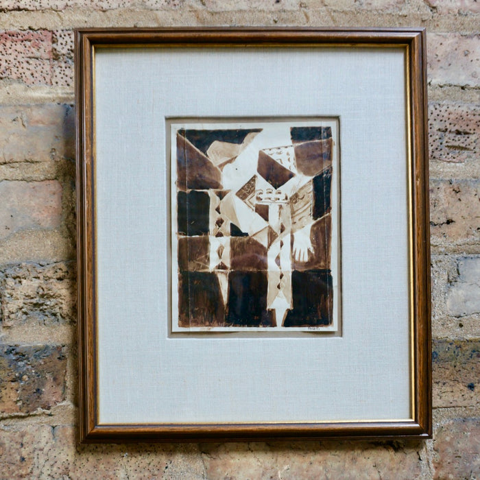 Poletti Painting Original Harlequin Mezzotint