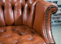 Baker Leather Wing Back Chair