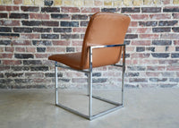 Milo Baughman Leather and Chrome Side Chair