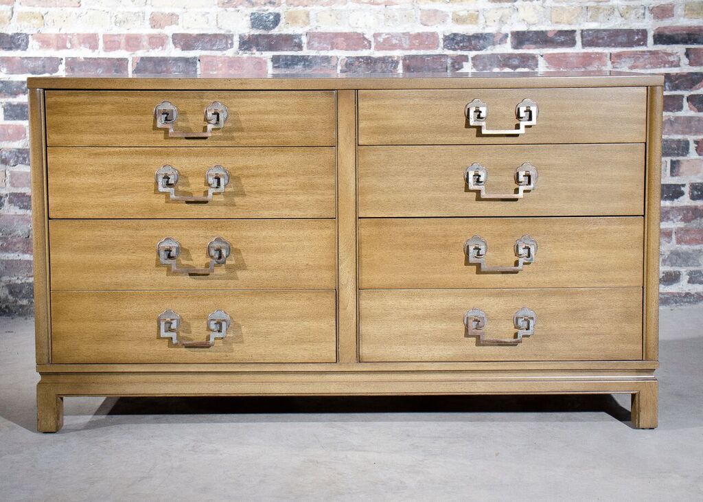 Mid Century Landstrom Ribbon Mahogany Dresser with Greek Key Hardware Studio Sonja Milan Mid Century Landstrom Ribbon Mahogany Dresser with Greek Key Hardware Studio Sonja Milan