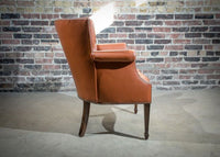 Baker Leather Wing Back Chair