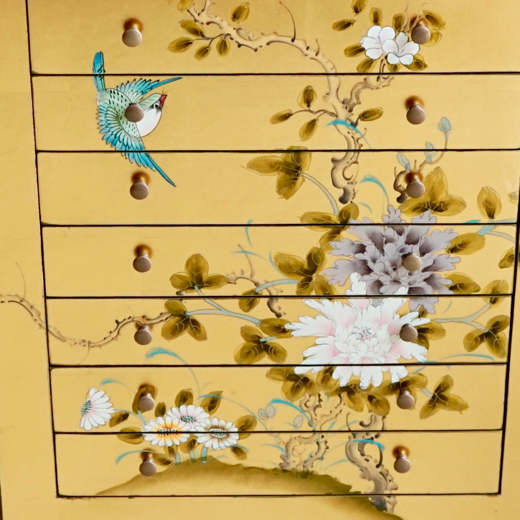 Asian Painted Jewelry Cabinet